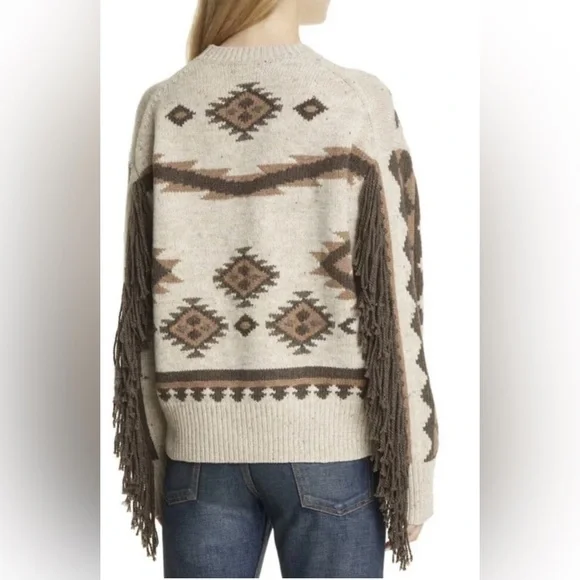 Polo Ralph Lauren Southwestern Aztec Navajo Serape Wool Tan/brown Sweater Sz L - Picture 6 of 7